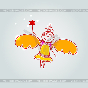 Gift card with little fairy - vector image