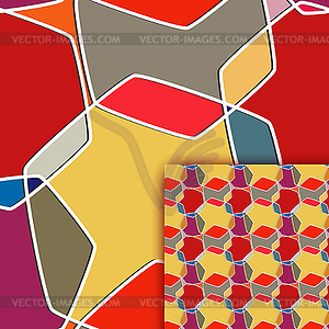 Color seamless texture with hexagons - vector image