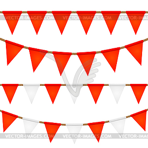 Set of ropes with flags. Elements for your design. - color vector clipart