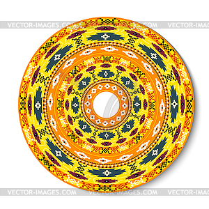 Geometric decorative round element in Mexican - vector clipart