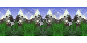 Polygonal seamless pattern with mountains - vector clip art