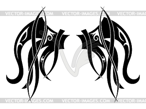 Graphic design Tribal tattoo wings - vector clipart