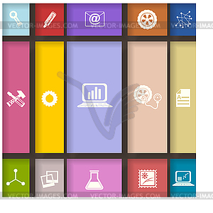 Elements for infographic on colored squares - vector clipart / vector image