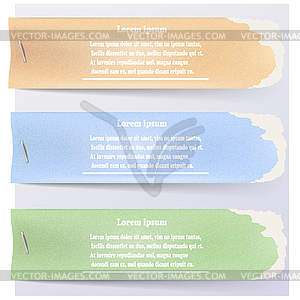 Абстрактные баннеры цветная бумага для инфографики - стоковое векторное изображение
