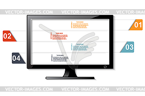 Abstract Plasma TV with elements of infographics. - vector clipart