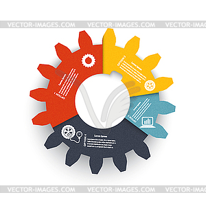 Infographics repair machines. Abstract gear icons. - royalty-free vector clipart