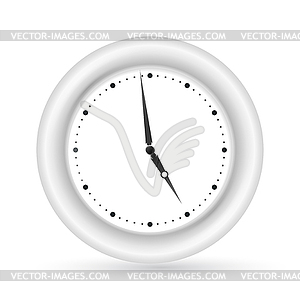 Gray wall clock - vector image