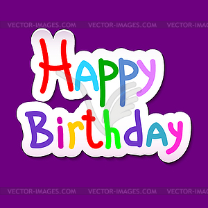 Festive texture happy birthday on purple background - vector clipart / vector image