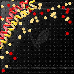 Конфетти и растяжки на черном фоне - клипарт в векторе / векторное изображение