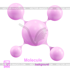 Pink molecule .  - vector clipart