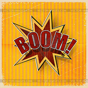 Cartoon Boom on an old-fashioned yellow - vector clip art