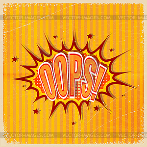 Cartoon Oops on an old-fashioned yellow - vector clipart