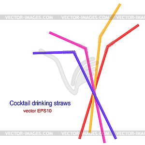 Set of bright cocktail straws . Vect - vector clip art