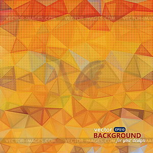 Abstract vivid orange background with triangles. - vector clipart