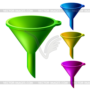 Набор разноцветных ярких воронок - клипарт в векторе / векторное изображение