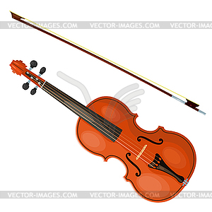 Violin and bow  - vector image