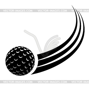 Black silhouette of ball for field hockey with - vector clipart