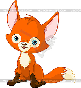 Cute baby fox - vector image