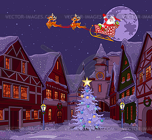 Santa`s Sled - vector clipart