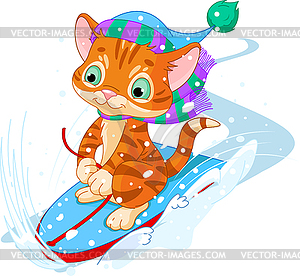 Fast fun Kitten - vector image