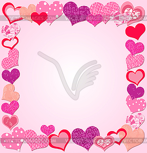 Valentine Day Pink frame - vector image