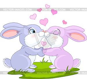 Valentine Bunnies - vector clipart