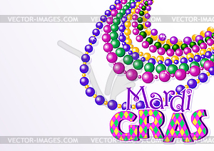 Mardi Gras beads background - vector clip art