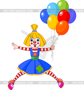 Funny Clown Girl - vector image