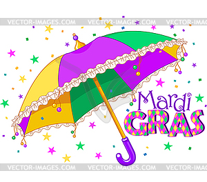 Mardi Gras umbrella - vector clipart