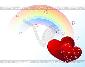 Valentines day rainbow - vector image