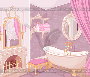 Interior of bathroom in palace - vector clip art