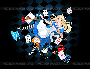 Falling Alice - vector clipart