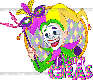 Mardi Gras jester - vector image