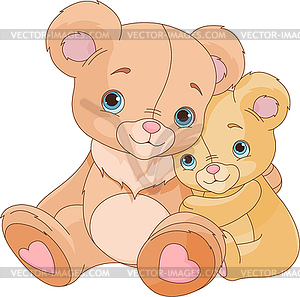 Hugging bears - vector clip art