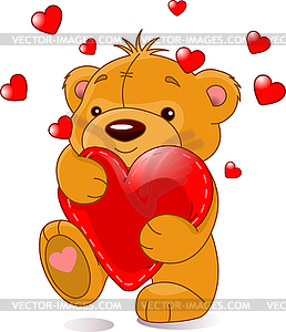 Bear with heart - vector clipart