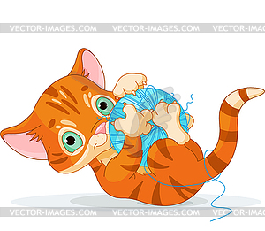 Playful Tubby Kitten - vector image