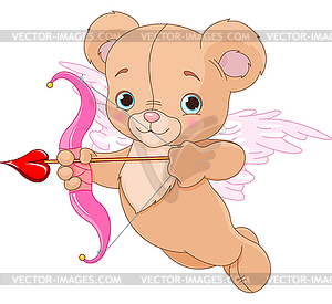 Valentine Cupid Bear - vector image