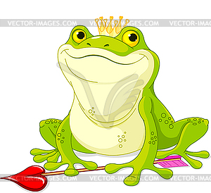 Frog Prince - color vector clipart