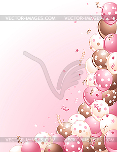 Balloons on Pink Background - vector clipart