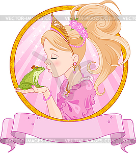 Princess and Frog - vector clipart