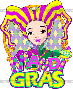 Mardi Gras harlequin design - vector clipart