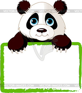 Cute Panda Card - color vector clipart