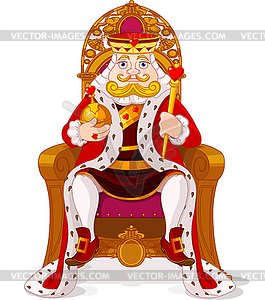 King on throne - vector clipart