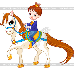 Little prince on horse - vector clipart
