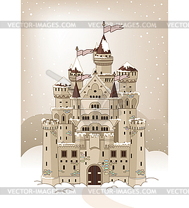 Magic winter Castle - vector clip art