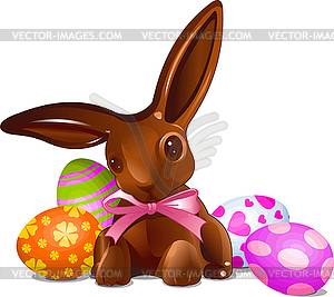 Chocolate Easter bunny - vector image