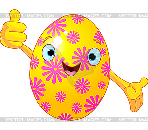 Easter Egg Character giving thumbs up - vector clipart / vector image