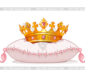 Crown on pillow - stock vector clipart