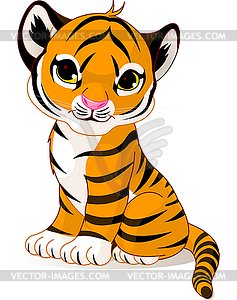 Cute tiger cub - vector image