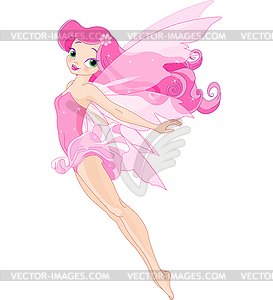 Flaying pink fairy - vector image